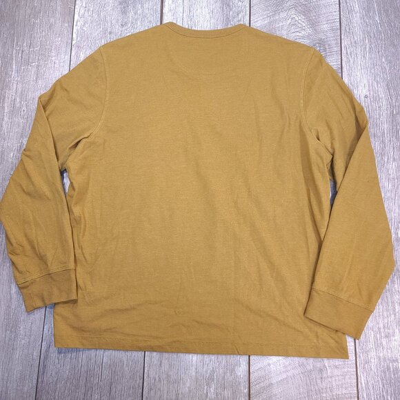 Untuckit Shirt Mens XL Regular Albarino Henley Yellow Cotton Long Sleeve Top - Picture 2 of 7